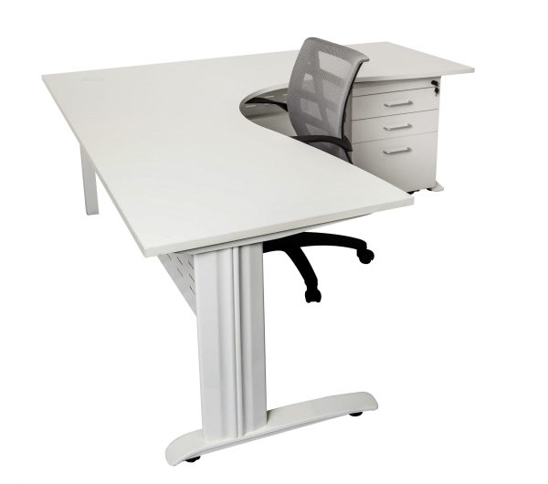 Span White Corner Workstations