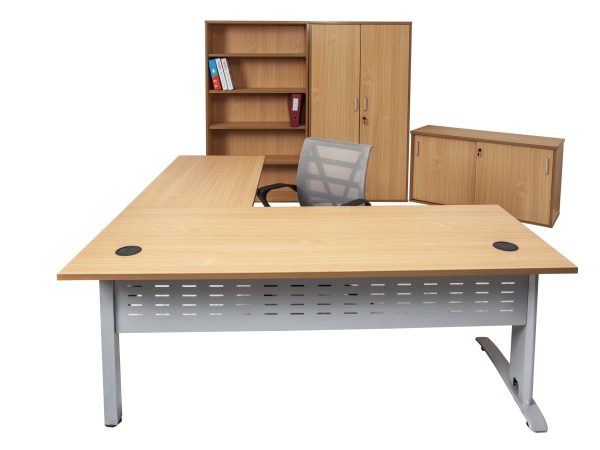 Span Beech Desk and Return - Image 4